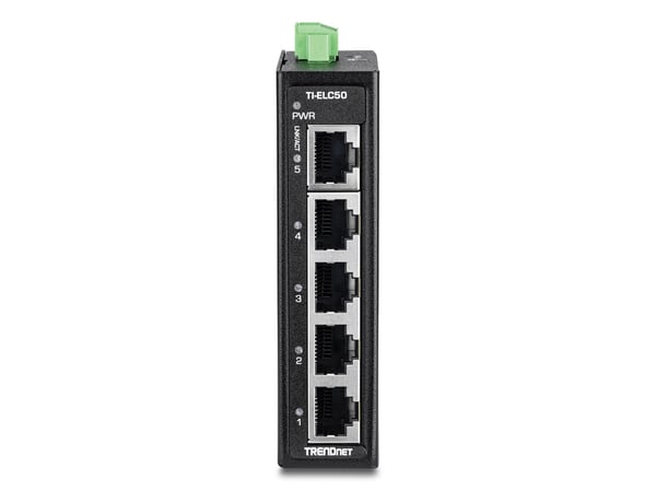 TRENDnet TI-ELC50 - Version V1 - switch - industrial, mini - 5 x 10/100 - DIN-skinnemonterbar, veggmonterbar - TAA-samsvar