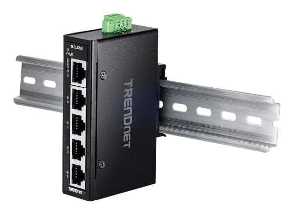 TRENDnet TI-ELC50 - Version V1 - switch - industrial, mini - 5 x 10/100 - DIN-skinnemonterbar, veggmonterbar - TAA-samsvar