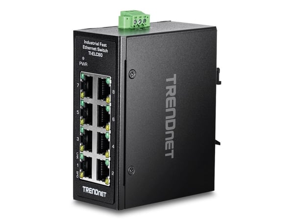 Trendnet TI-ELC80, Hallitsematon, Fast Ethernet (10/100), Täysin kaksipuolinen, Seinäkiinnitteinen