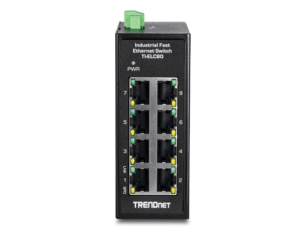 Trendnet TI-ELC80, Hallitsematon, Fast Ethernet (10/100), Täysin kaksipuolinen, Seinäkiinnitteinen