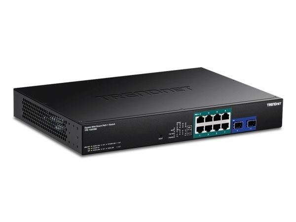 TRENDnet TPE-1020SB - Version v1.0R - switch - smart - 8 x Gigabit Ethernet + 2 x Gigabit SFP - rackmonterbar - PoE++ (180 W) - TAA-samsvar