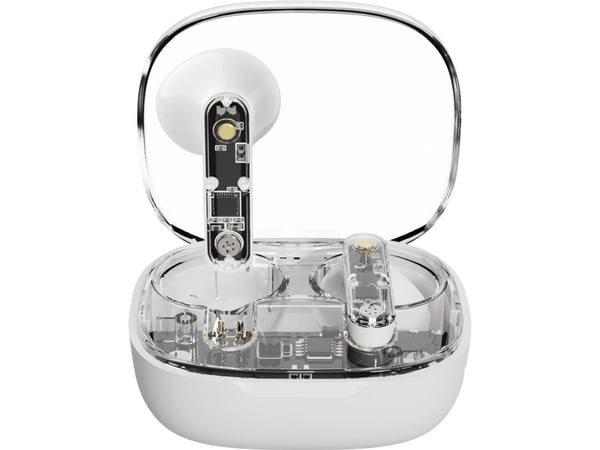 Streetz T150, Transparente TWS ørepropper, Hvite, Trådløs, 20 - 20000 Hz, Samtaler/musikk, 37 g, Hodesett, Hvit