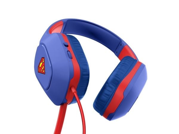 Trust GXT 415SM Zirox - Superman - hodesett - full størrelse - kablet - 3,5 mm jakk - blå, rød