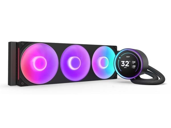 NZXT Kraken Elite 420 RGB, Alt-i-ett væskekjøler, 14 cm, Svart