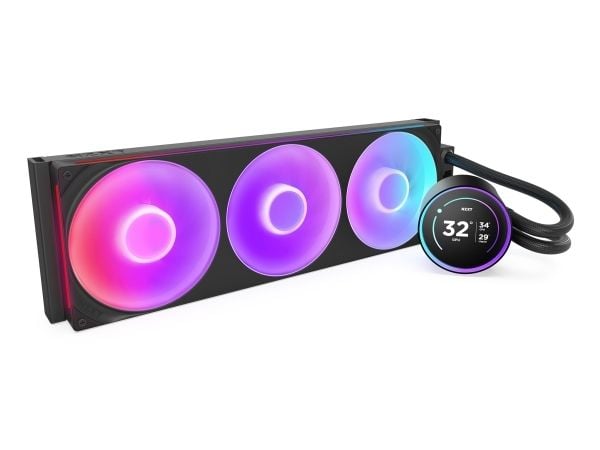 NZXT Kraken Elite 420 RGB, Alt-i-ett væskekjøler, 14 cm, Svart