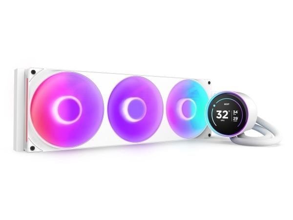 NZXT Kraken Elite 420 RGB, Alt-i-ett væskekjøler, 14 cm, Hvit
