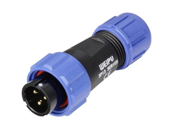 Weipu SP1310 / P 3 I rundkontakt, rett, totalt polantall: 3, SP13, 1 stk