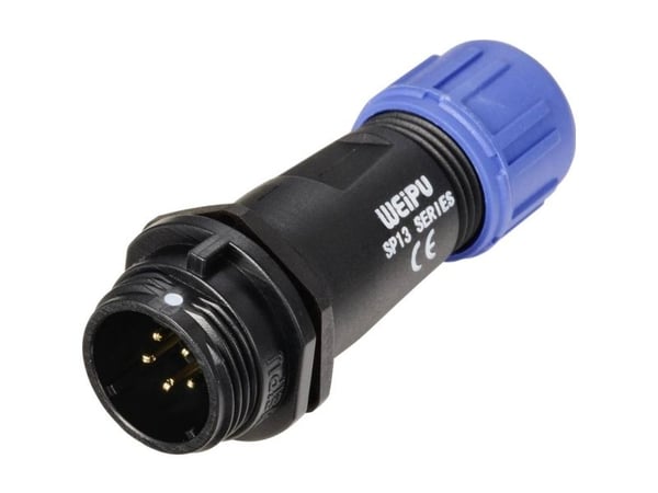 Weipu SP1311 / P 5 rundstiftkontakt, rett samlet polantall: 5, serie (rundstiftforbindelse): SP13, 1 stk