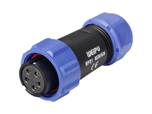 Weipu SP2110 / S 5C II rundplugg, rett, samlet poltall: 5, Serie SP21