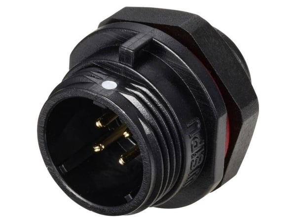 Weipu SP1312 / P 4 rundkontakt - innbygging - totalt antall poler 4, serie SP13 - 1 stk