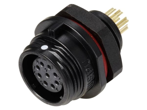Weipu SP1312 / S 9 rundstifts tilkobling for innbygging - samlet poltall: 9 - serie SP13 - 1 stk
