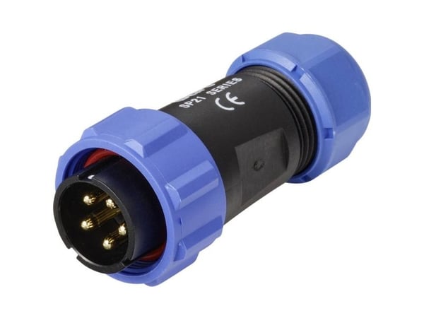Weipu SP2110 / P 5 II rundkontakt, raka sammanfogade poler: 5, serie SP21