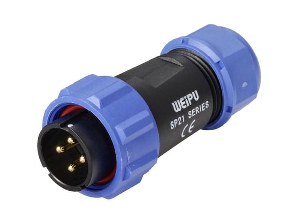 Weipu SP2110 / P 4 I rundstift, rett samlet pol: 4 serie (rundstiftforbindelse): SP21 1 stk
