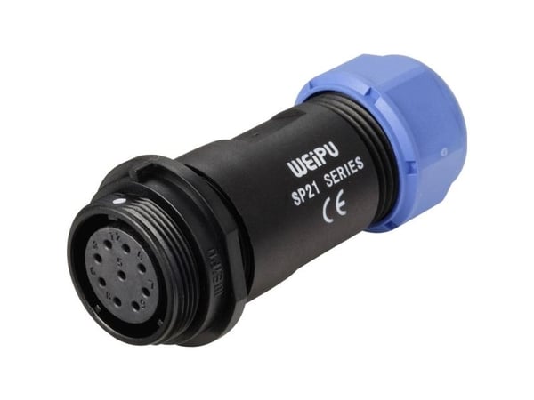Weipu SP2111 / S 9 II rundstikk tilkobling, rett poltall: 9, serie SP21 – 1 stk