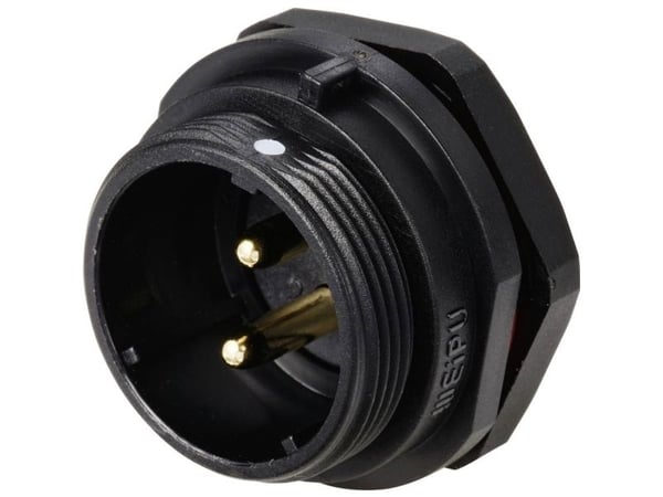 Weipu SP2112 / P 2 rundstiftkontakt, innfelt, antall poler: 2, serie SP21