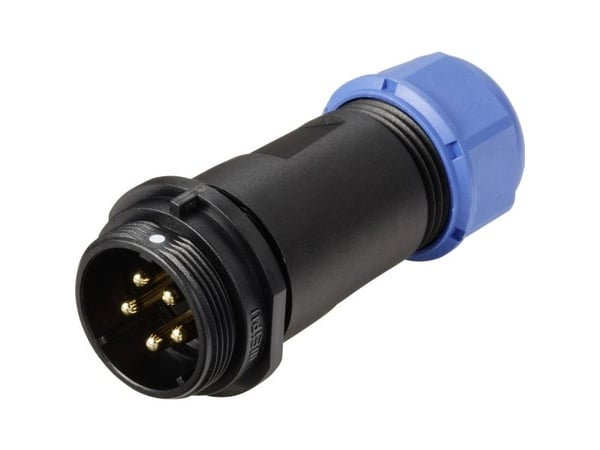 Weipu SP2111 / P 5 II rundstiftkontakt, rett samlet polantall: 5-serie (rundstiftforbindelse): SP21, 1 stk