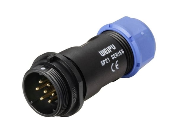 Weipu SP2111 / P 7 II rundstift (hane), monterad portar: 7-serien (rundstiftsanslutning): SP21, 1 st