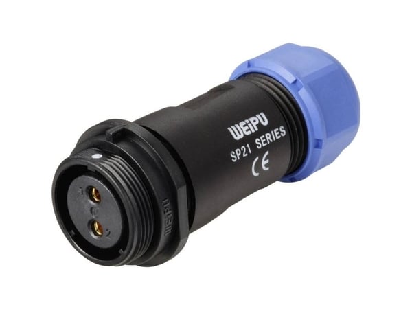 Weipu SP2111 / S rundkontakt, 2-polet, rett samlet poltall: 2 serie SP21 (1 stk)