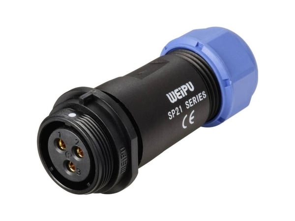 Weipu SP2111/S rundkontakt, 3-polet samlet (SP21) 1 stk