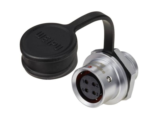 Weipu SF1212/S4 rundstiftkobling, poltall 4 samlet, SF12, 1 stk