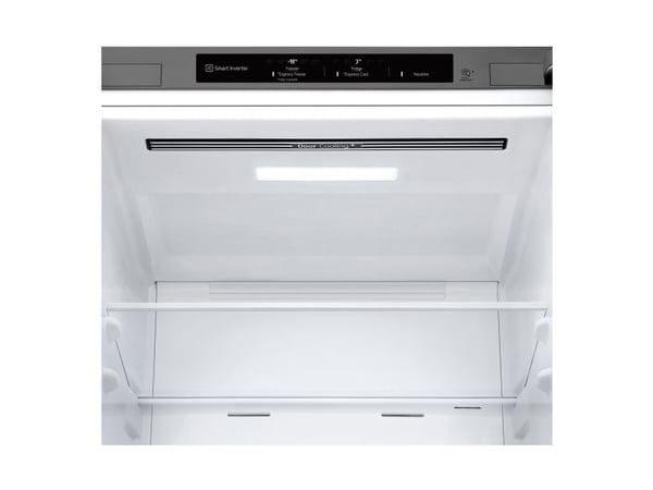 LG GBV22L0EPY - Kjøleskap/fryser - bunnfryser - bredde: 59.5 cm - dybde: 68.2 cm - høyde: 203 cm - 387 liter - Klasse E - primasølv