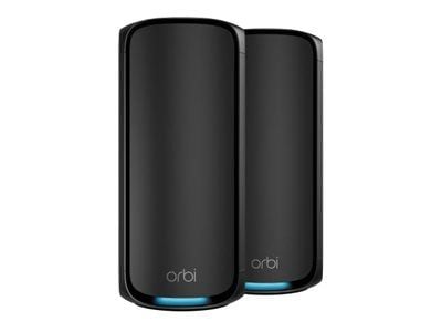 NETGEAR Orbi 970 Series RBE972SB - Wi-Fi-system - (ruter, utvider) - inntil 440 kvm - maske 10GbE, 2.5GbE, Wi-Fi 7 Quad-Band