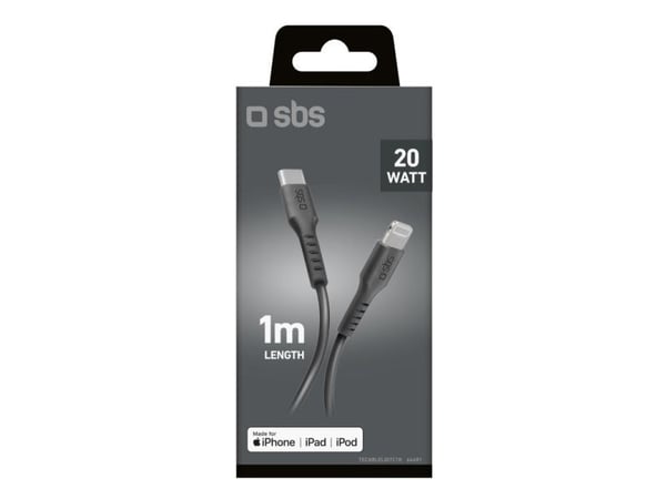 SBS TECABLELIGTC1K USB-C - Lightning-kabel 1m - svart