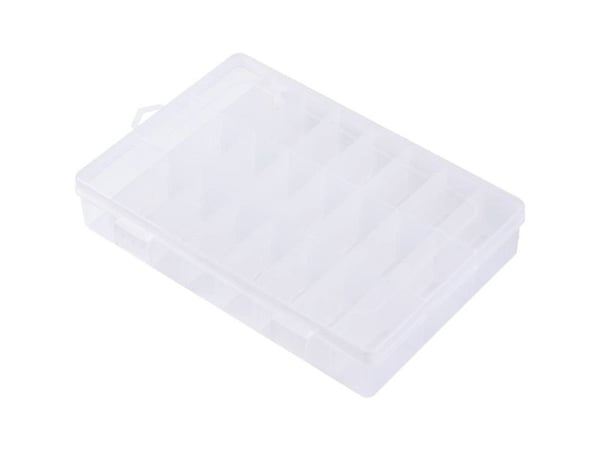 TRU COMPONENTS TC-ERB-9049 Valikoimalaatikko (L x S x K) 210 x 140 x 38 mm Lokeroiden lukumäärä: 24 Vaihteleva alajaottelu Sisältö 1 kpl