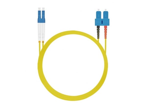 Helos fiberoptisk patchkabel LC/SC dupleks 9/125µm OS2 gul 0,5m