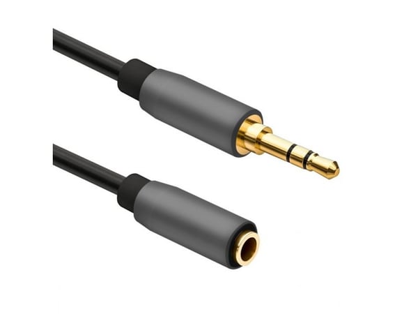 Helos-jatkojohto, 3.5mm uros-/naaras 3-pinninen liitin, PREMIUM, 3.0m, musta Helos-jatkojohto, 3.5mm uros-/naaras 3-pinninen liitin, PREMIUM, 3.0m, musta