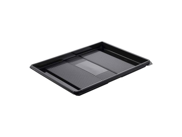 Plastbakke, Plus Pack Zen, Rektangulær 320x250x20mm PET, sort, karton a 120 stk Fødevaregodkendt