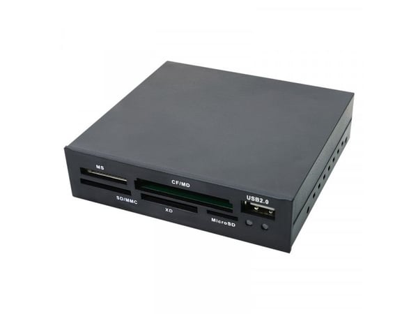 LogiLink-kortleser 3,5“ USB 2.0 Alt-i-1+USB - Kortleser - alt-i-1 (CF 1, CF II, MS, MS PRO, MMC, SD, MS Duo, xD, MS PRO Duo, RS-MMC, microSD, SDHC,...