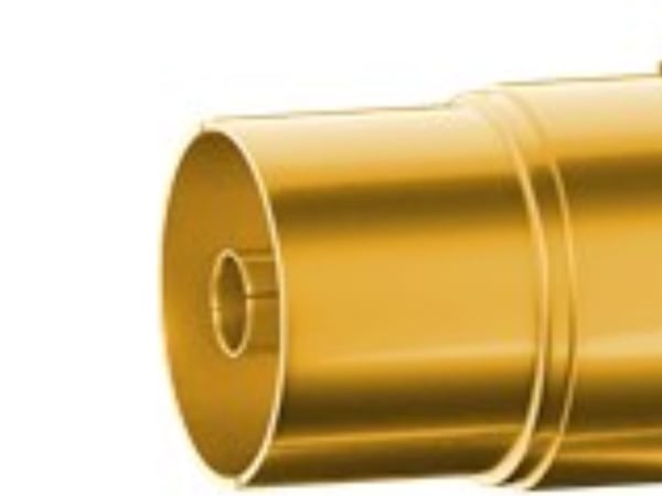 goobay - Antennekabel - RF-kontakt hunn vinklet til RF-kontakt hann vinklet - 10 m - firedobbelt-skjermet koaksial - 135 dB - svart