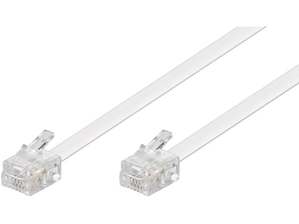 Goobay 93063, 10 m, RJ-11, RJ-11, Vit, Hankontakt, Hankontakt