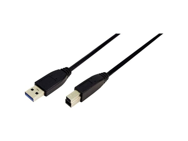 LogiLink 1m USB 3.0, 1 m, USB A, USB B, USB 3.2 Gen 1 (3.1 Gen 1), Hankjønn/hankjønn, Sort