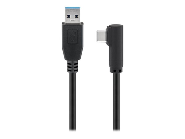 goobay - USB-kabel - USB-type A (hann) til USB-C (hann) vinklet - USB 3.0 - 3 m - rund - svart