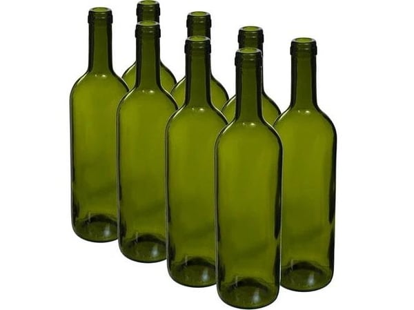 Lasipullo 0,75 l setti oliivi ilman kantta 8 kpl.