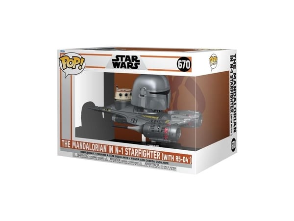 FUNKO POP! RIDE Mandalorian in N1 Starfighter, Samlefigur, Film og TV-serier, 150 g