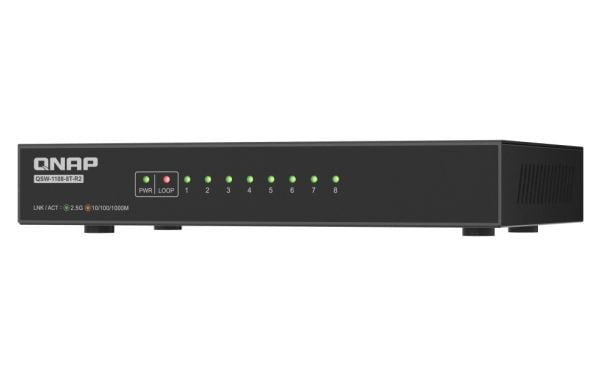 QNAP QSW-1108-8T-R2 - Switch - ikke-styrt - 8 x 10/100/1000/2.5G - stasjonær