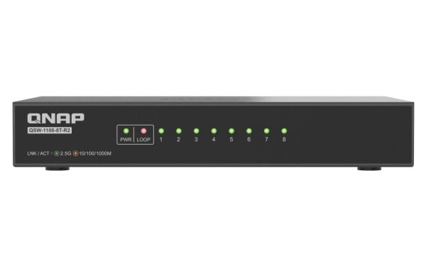 QNAP QSW-1108-8T-R2 - Switch - ikke-styrt - 8 x 10/100/1000/2.5G - stasjonær