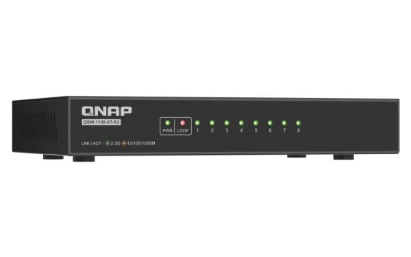 QNAP QSW-1108-8T-R2 - Switch - ikke-styrt - 8 x 10/100/1000/2.5G - stasjonær