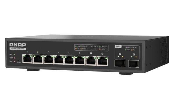QNAP QSW-L3208-2C6T - Switch - Styrt - 2 x 10 Gigabit SFP+ + 8 x 100/1000/2.5G/5G/10GBase-T - stasjonær