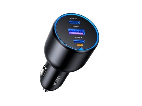 Ugreen autolaturi Ugreen EC705 2x USB-C + USB, 130W (musta)