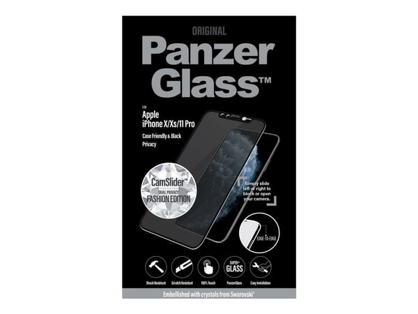 PanzerGlass P2680, Apple, Apple - iPhone X, Apple - iPhone Xs, Apple - iPhone 11 Pro, Asennus kuivana, Naarmuuntumisenkestävä, Iskunkestävä, Läpinä...