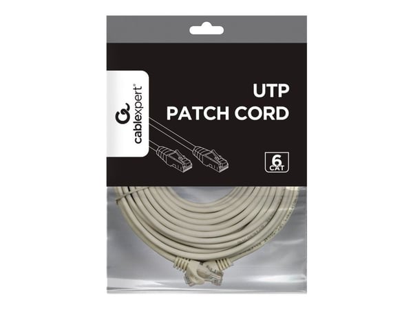 Cablexpert - Liitäntäkaapeli - RJ-45 (uros) - RJ-45 (uros) - 15 m - UTP - CAT 6 - muotoiltu, säikeistetty - harmaa