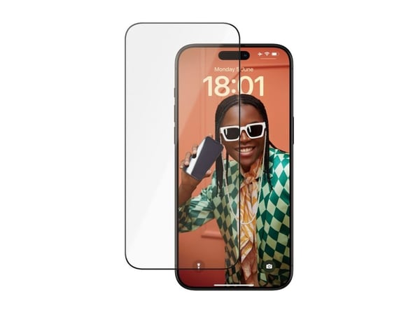 PanzerGlass Ceramic Protection - Skjermbeskyttelse for mobiltelefon - ultravid passform m. EasyAligner - glass - rammefarge svart - for Apple iPhon...