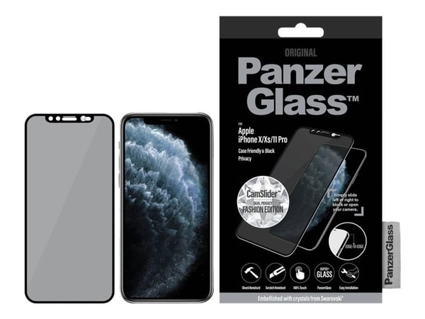 PanzerGlass P2680, Apple, Apple - iPhone X, Apple - iPhone Xs, Apple - iPhone 11 Pro, Asennus kuivana, Naarmuuntumisenkestävä, Iskunkestävä, Läpinä...