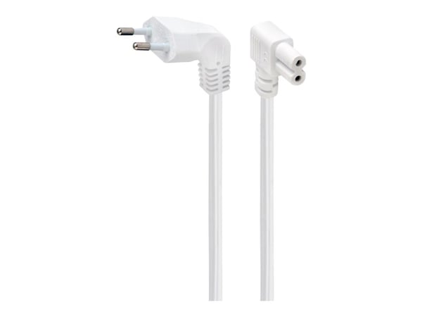 Cablexpert - Strömkabel - Eurokontakt (hane) vinklad till power IEC 60320 C7 vinklad - 10 A - 2.5 m - formpressad - vit