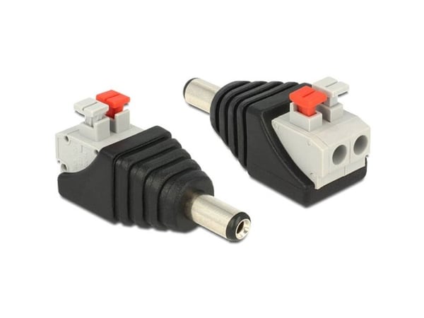 DeLOCK 65523, DC 5.5 x 2.1 mm, Musta, Hopea