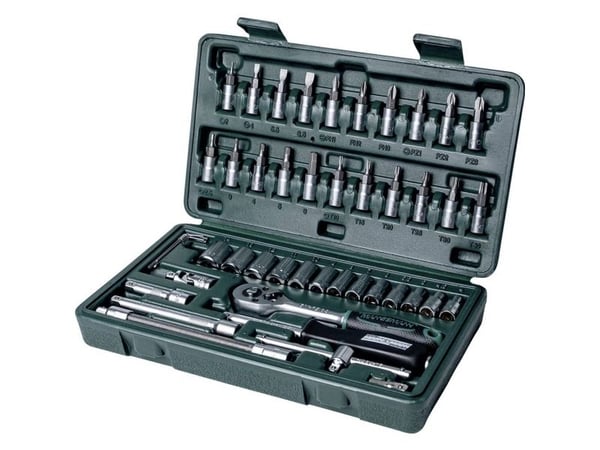 Brüder Mannesmann pipenøkkelsett 6,3 mm (1/4") 46 deler (2040)